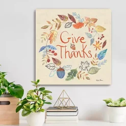 Give Thanks Fall Wreath Canvas Art Print
