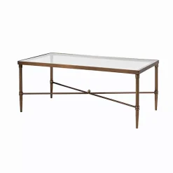 Glass and Metal Rectangle Porter Coffee Table