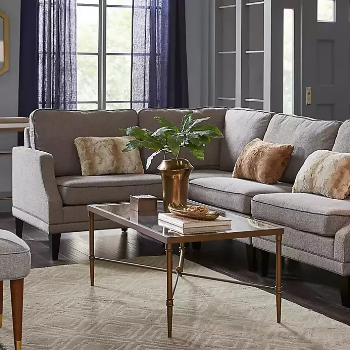 Glass and Metal Rectangle Porter Coffee Table