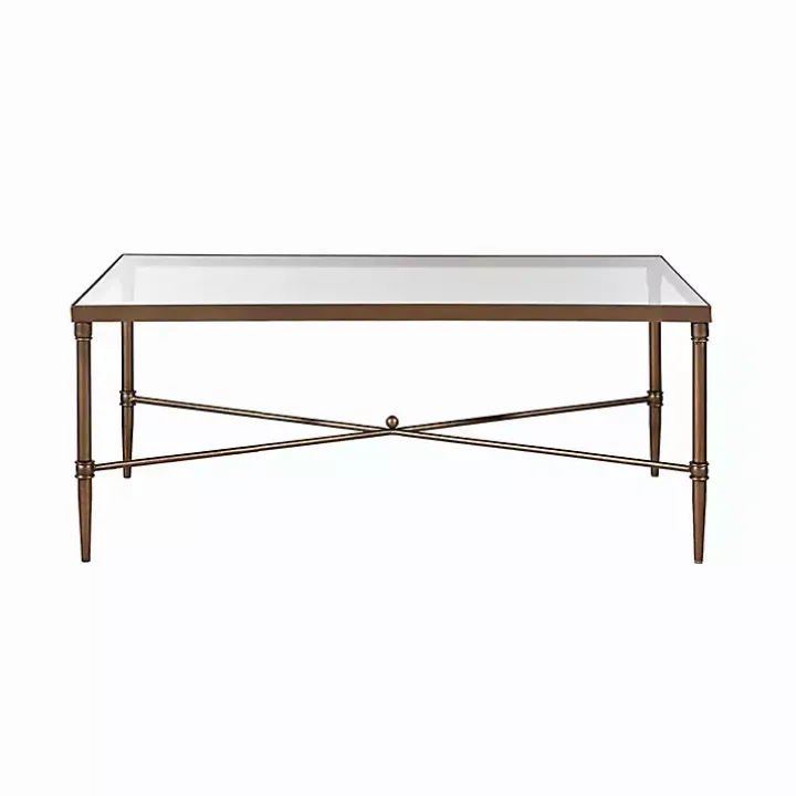 Glass and Metal Rectangle Porter Coffee Table