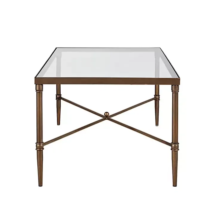Glass and Metal Rectangle Porter Coffee Table