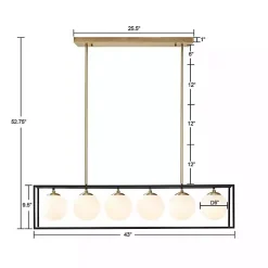 Glass Globes Rectangle Chandelier