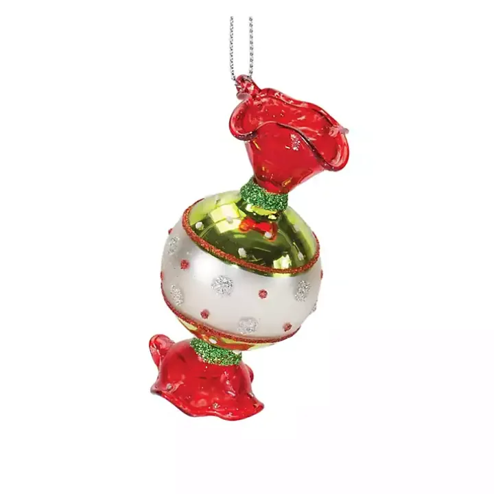 Glass Wrapped Christmas Candy Ornaments, Set of 12