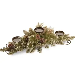 Glitter Bristle Pine Candle Centerpiece