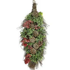 Glitter Pinecone and Berry Teardrop Swag