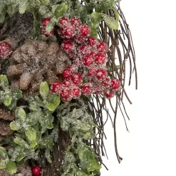 Glitter Pinecone and Berry Teardrop Swag