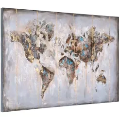Glittering Abstract World Map Art Print, 47x32 in.