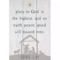 Glory to God Nativity Wall Plaque