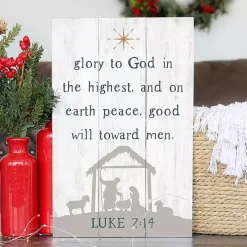 Glory to God Nativity Wall Plaque