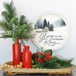 Glory to the Newborn King Round Wall Plaque