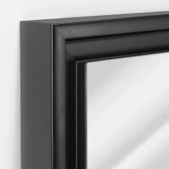 Glossy Black Frame Leaning Mirror