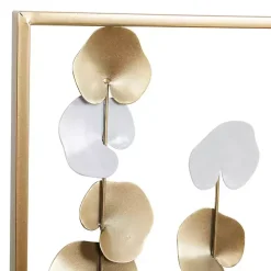 Glossy Gold Leaves Framed Wall Plaque