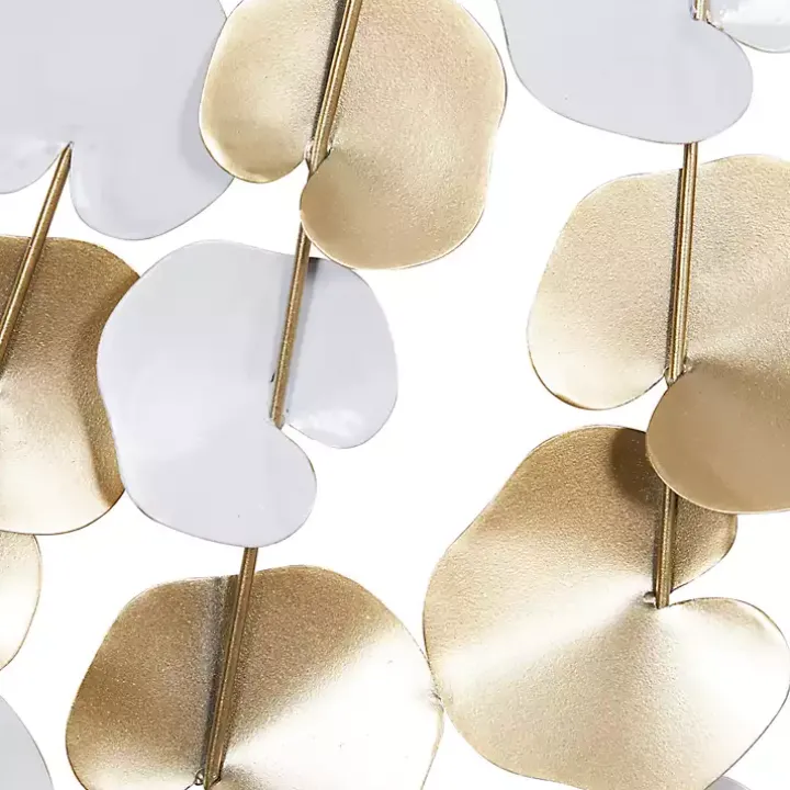 Glossy Gold Leaves Framed Wall Plaque