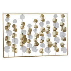 Glossy Gold Leaves Framed Wall Plaque