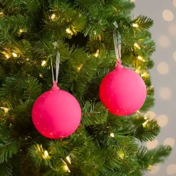 Glossy Pink Ball 2-pc. Ornament Set, 4 in.