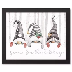 Gnome for the Holidays Framed Canvas Art Print