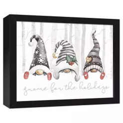 Gnome for the Holidays Framed Canvas Art Print