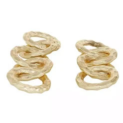 Gold Aluminum Chain Link Sculptures, Set of 2