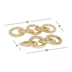 Gold Aluminum Chain Link Sculptures, Set of 2