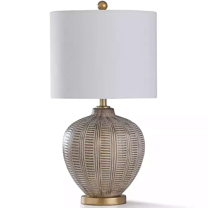 Gold and Aged Ivory Gourd Table Lamp