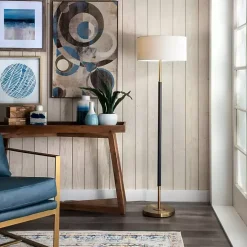Gold and Black Simple Stem Floor Lamp
