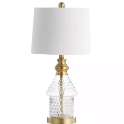 Gold and Clear Bubble Glass Table Lamp