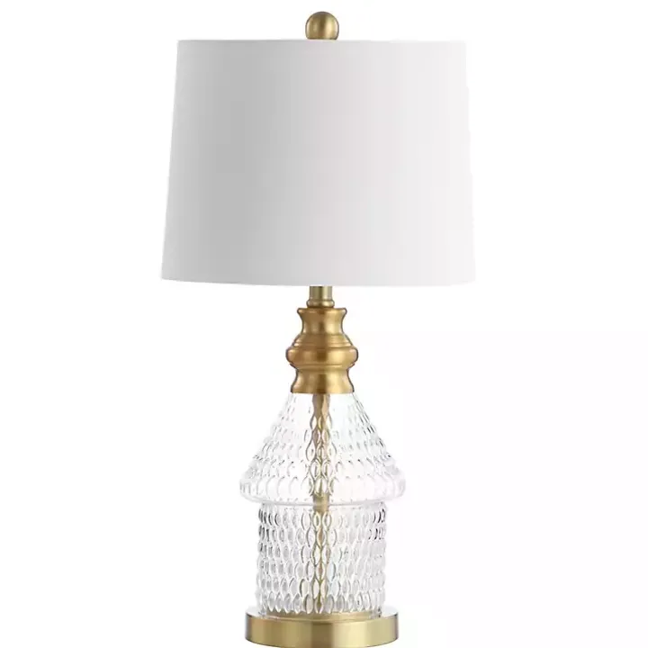 Gold and Clear Bubble Glass Table Lamp