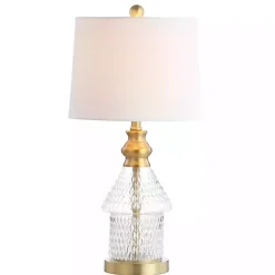 Gold and Clear Bubble Glass Table Lamp
