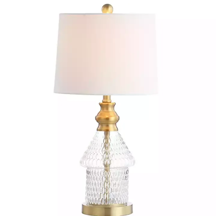 Gold and Clear Bubble Glass Table Lamp