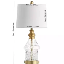 Gold and Clear Bubble Glass Table Lamp