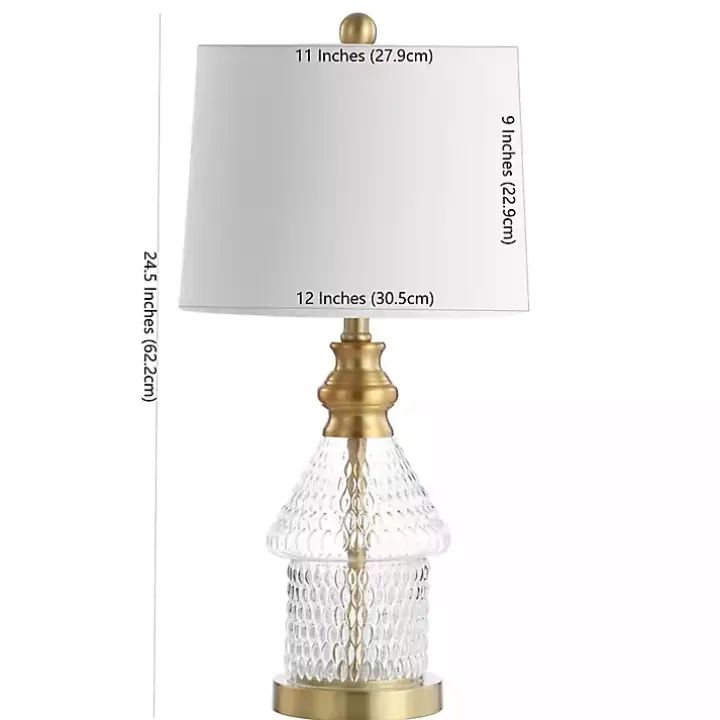 Gold and Clear Bubble Glass Table Lamp