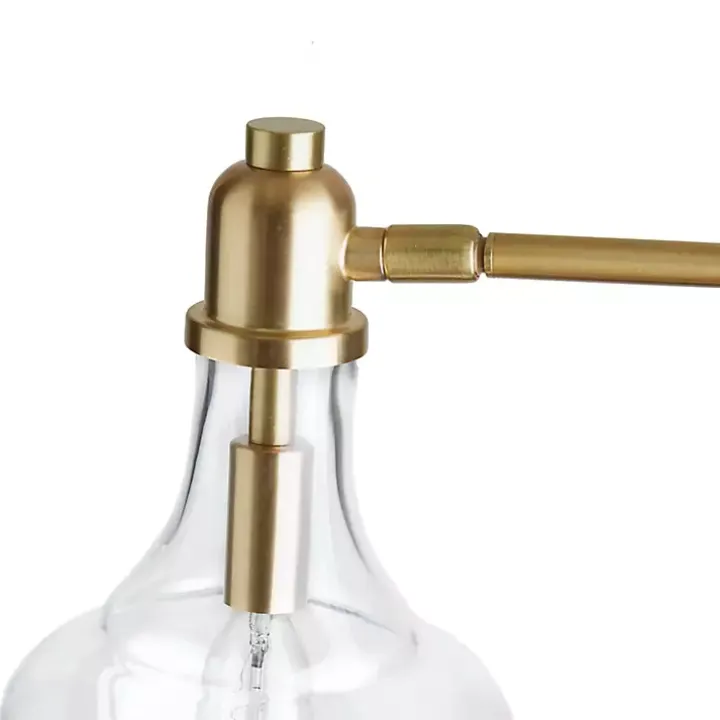 Gold and Marble Table Lamp with Glass Bell Shade