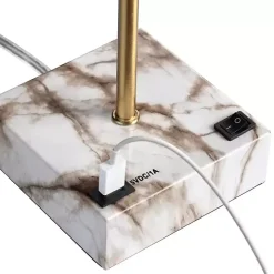 Gold and Marble USB Charging Table Lamp