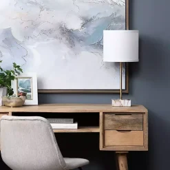 Gold and Marble USB Charging Table Lamp