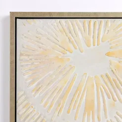 Gold and White Abstract Framed Canvas Art Print