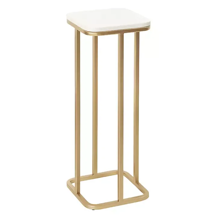 Gold and White Credele Accent Table