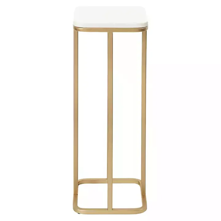 Gold and White Credele Accent Table