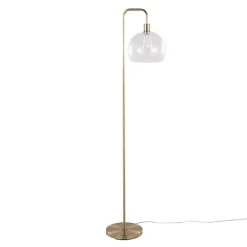 Gold Arch Metro Glass Globe Floor Lamp
