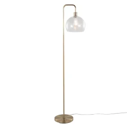 Gold Arch Metro Glass Globe Floor Lamp