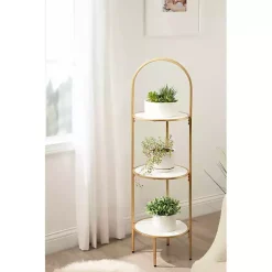 Gold Arched 3-Tier Plant Stand