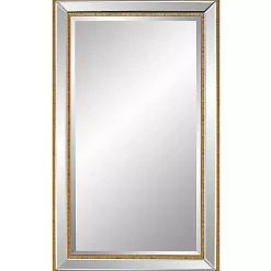 Gold Beveled Rectangular Wall Mirror