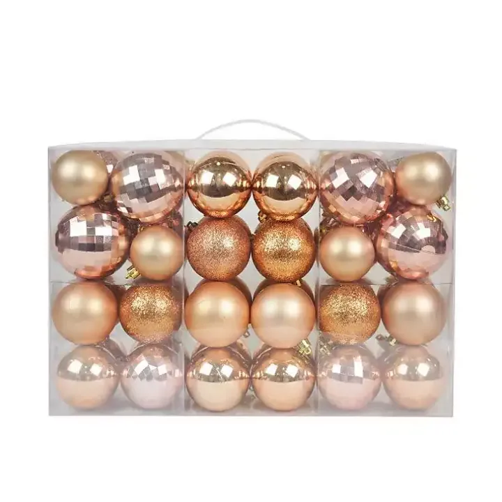 Gold Brown Shiny Matte Frosted 48-pc. Ornament Set