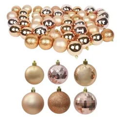 Gold Brown Shiny Matte Frosted 48-pc. Ornament Set