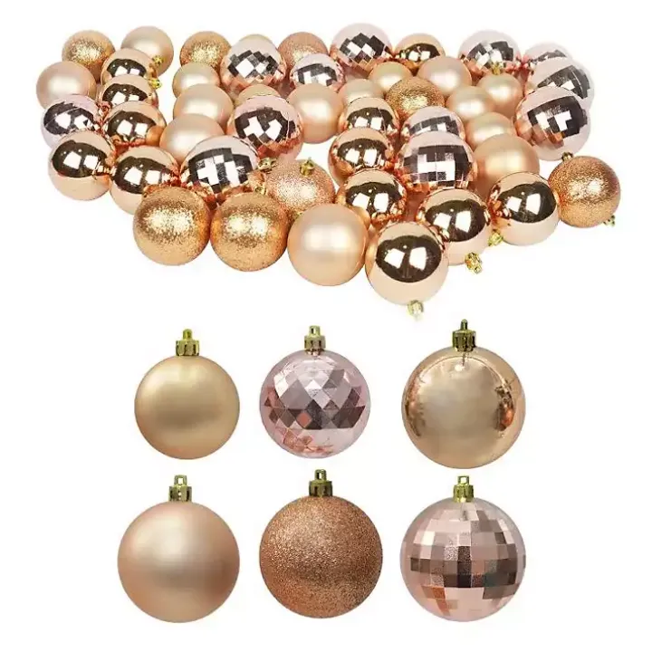 Gold Brown Shiny Matte Frosted 48-pc. Ornament Set