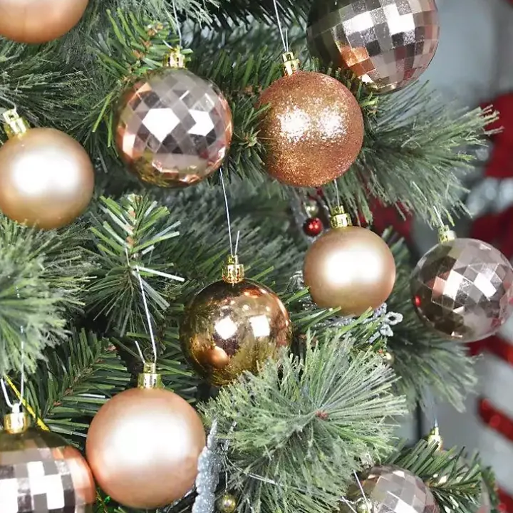 Gold Brown Shiny Matte Frosted 48-pc. Ornament Set