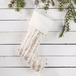 Gold Brushed Faux Fur Stocking