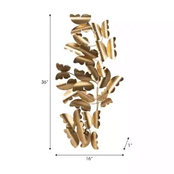 Gold Butterflies in Flight Wall Plaque