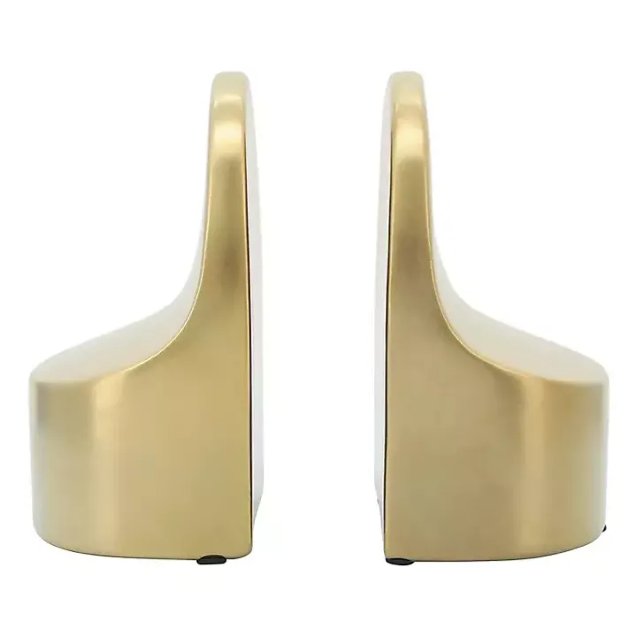 Gold Ceramic Curved Bookends