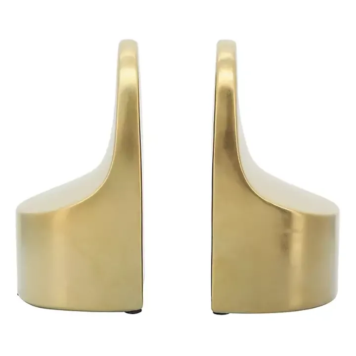 Gold Ceramic Curved Bookends