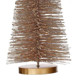 Gold Cone Bristle Christmas Trees, Set of 3